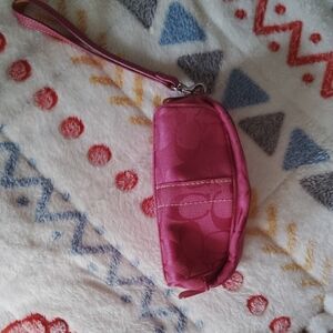 COACH Pink Wristlet Clutch